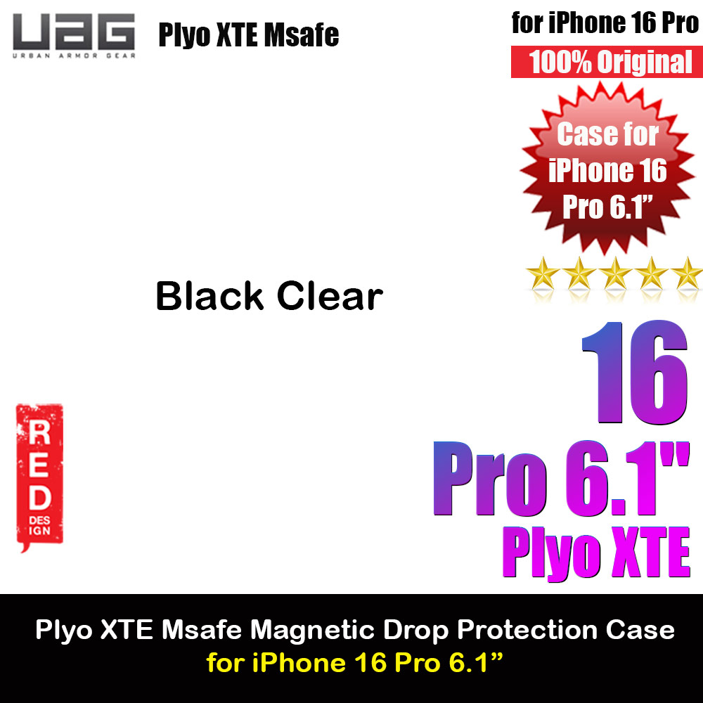UAG Plyo XTE Magsafe Compatible Drop Proof Kickstand Case for iPhone 16 Pro 6.3 (Black Clear)