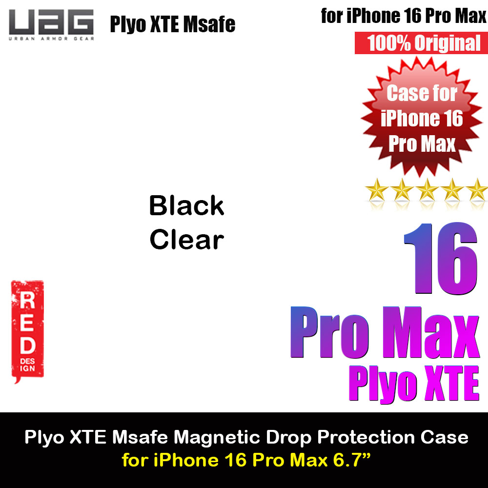 UAG Plyo XTE Magsafe Compatible Drop Proof Kickstand Case for iPhone 16 Pro Max 6.9 (Black Clear)