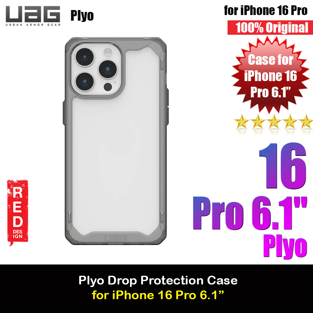 UAG Plyo Drop Proof Shock Impact Resistant Transparent Clear Case for iPhone 16 Pro 6.3 (Ash)