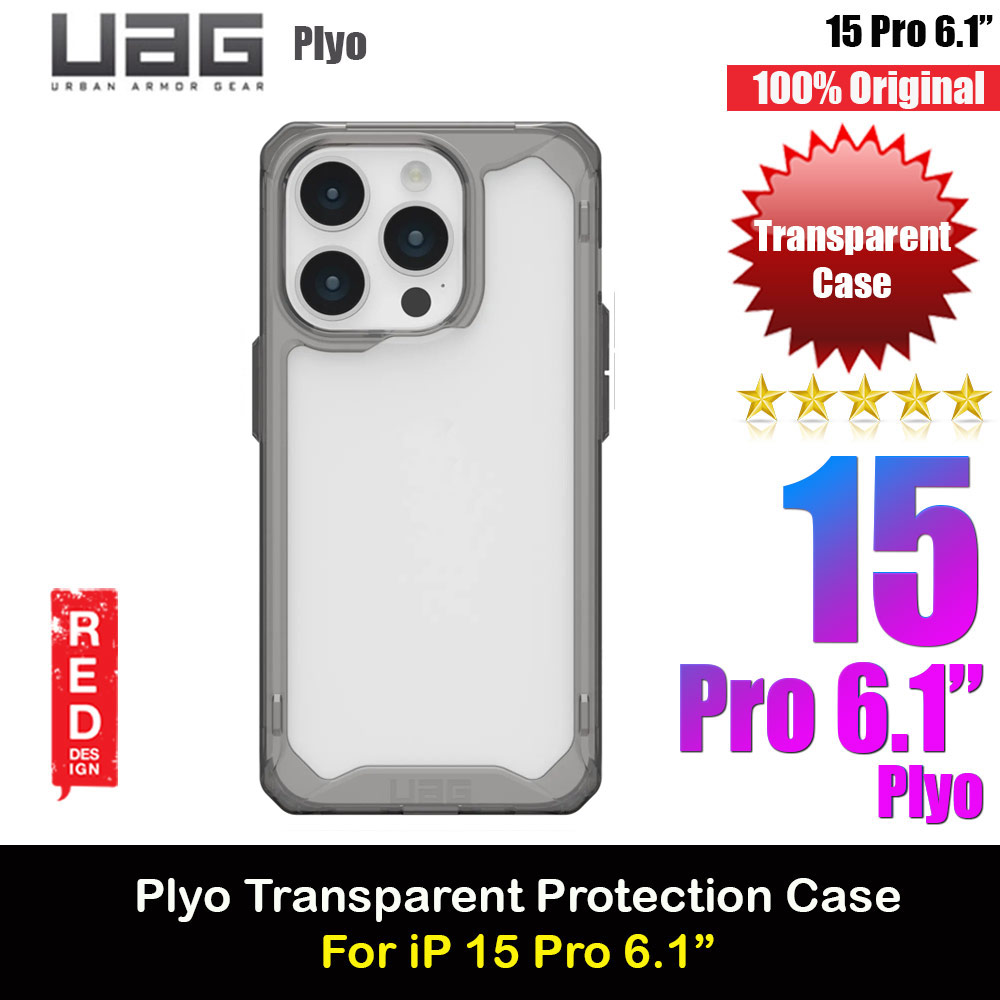 UAG Plyo Drop Proof Shock Impact Resistant Transparent Clear Case for iPhone 15 Pro 6.1 (Ash)