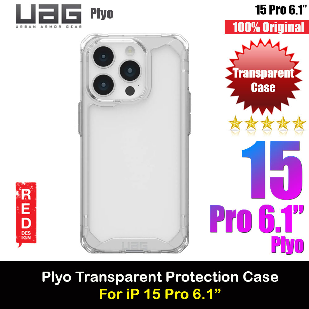 UAG Plyo Drop Proof Shock Impact Resistant Transparent Clear Case for iPhone 15 Pro 6.1 (Ice)