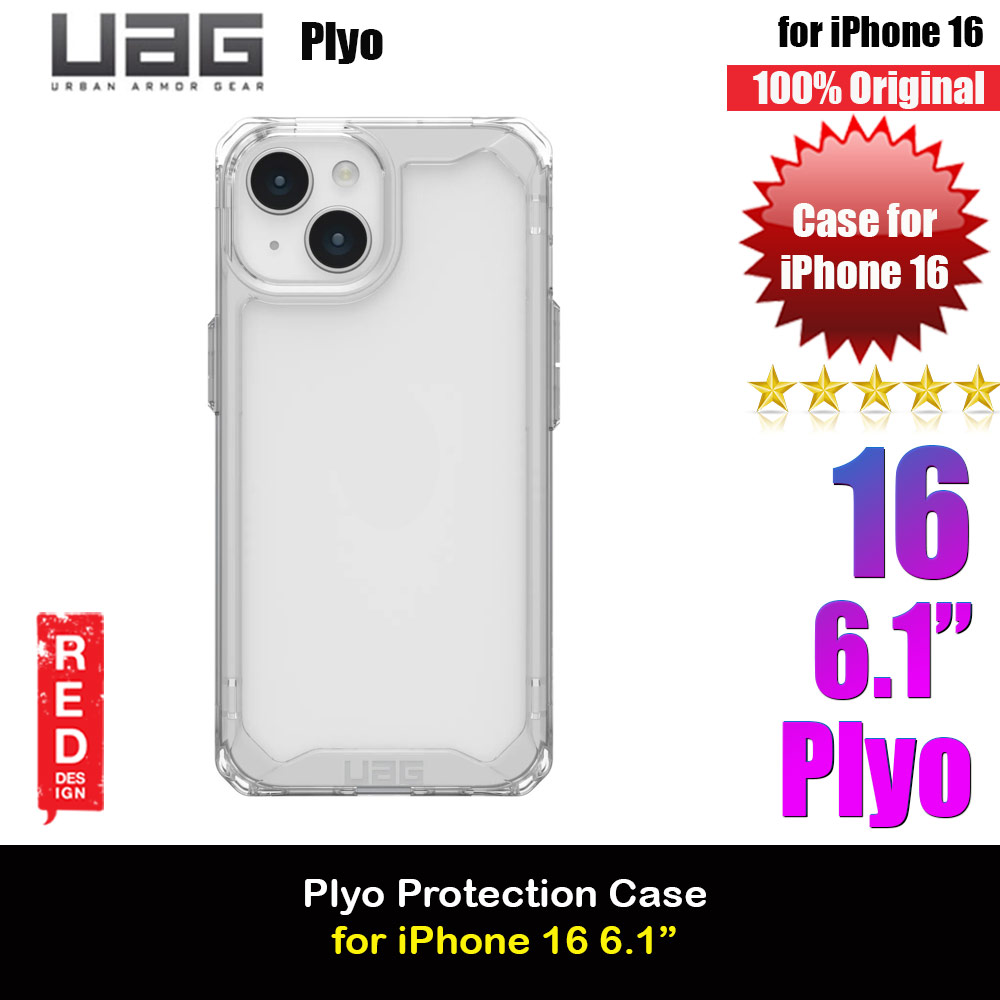 UAG Plyo Drop Proof Shock Impact Resistant Transparent Clear Case for iPhone 16 6.1 (Ice)