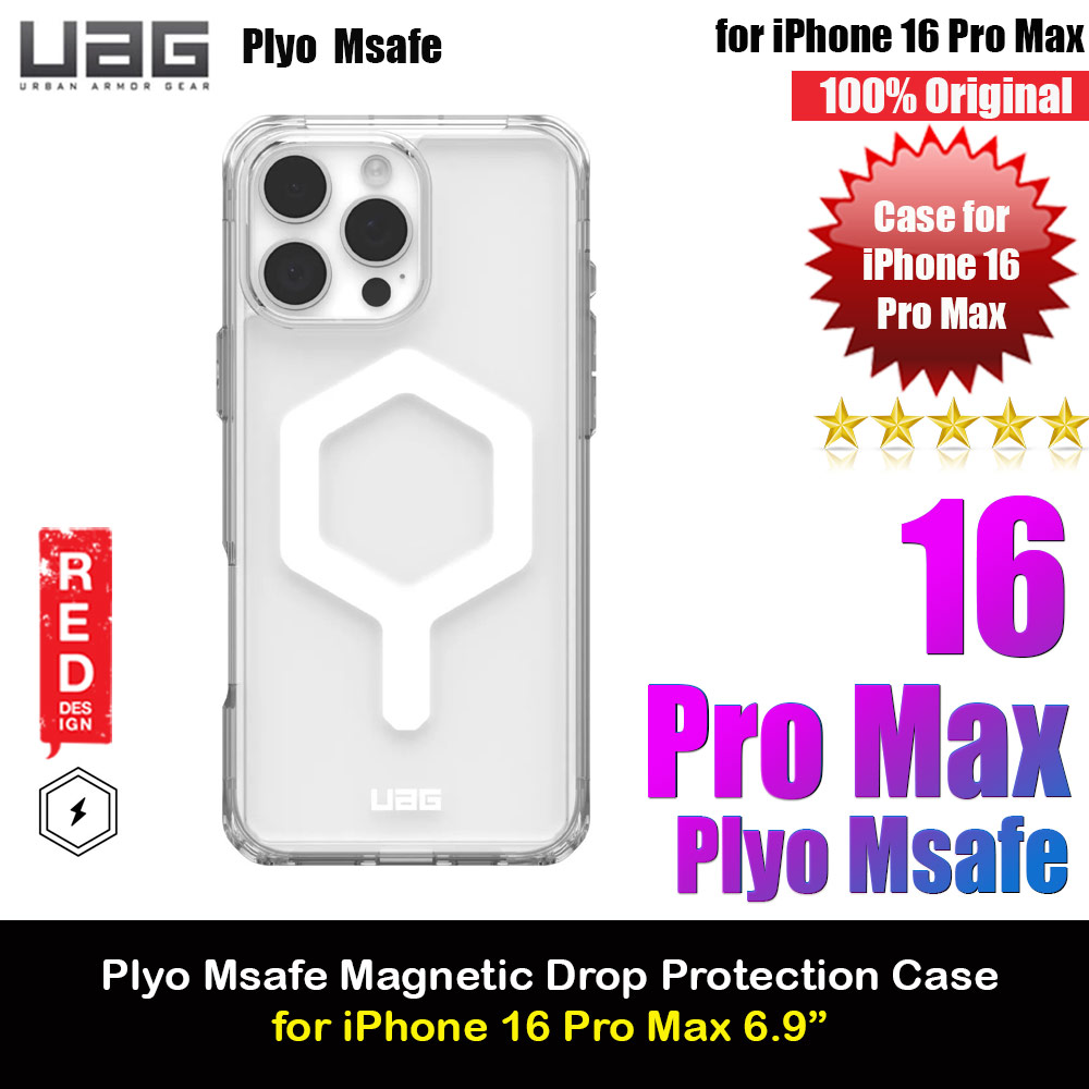UAG Plyo Magsafe Drop Proof Shock Impact Resistant Transparent Clear Case for iPhone 16 Pro Max 6.9 (Ice White)