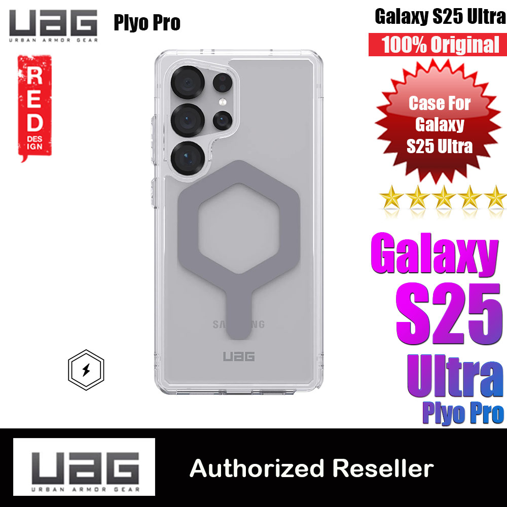 UAG Plyo Pro Galaxy S25 Ultra High Quality Drop Protection Clear Case with Magnetic Charging Compatible (Ice Silver)