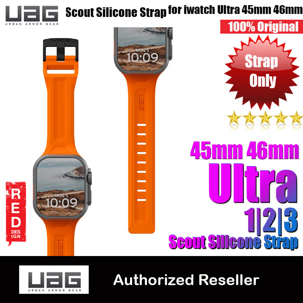 UAG Scout Silicone Strap for Apple Watch 44mm 45mm 46mm 49mm Ultra 1 2 3 (Orange)