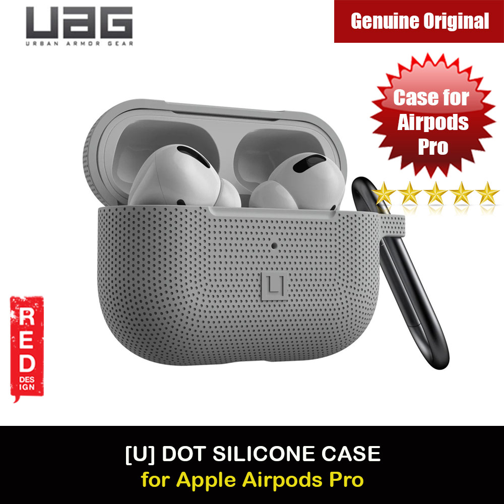 UAG [U] Dot Silicone Airpdds Pro Case with Detachable Carabiner for Airpods Pro Airpod Pro (Grey)