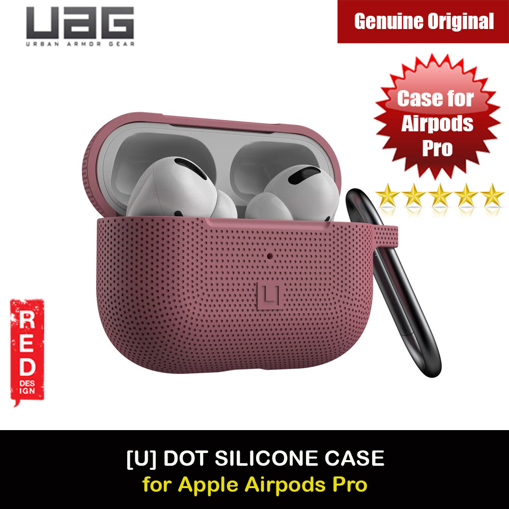 UAG [U] Dot Silicone Airpdds Pro Case with Detachable Carabiner for Airpods Pro Airpod Pro (Dusty Rose)