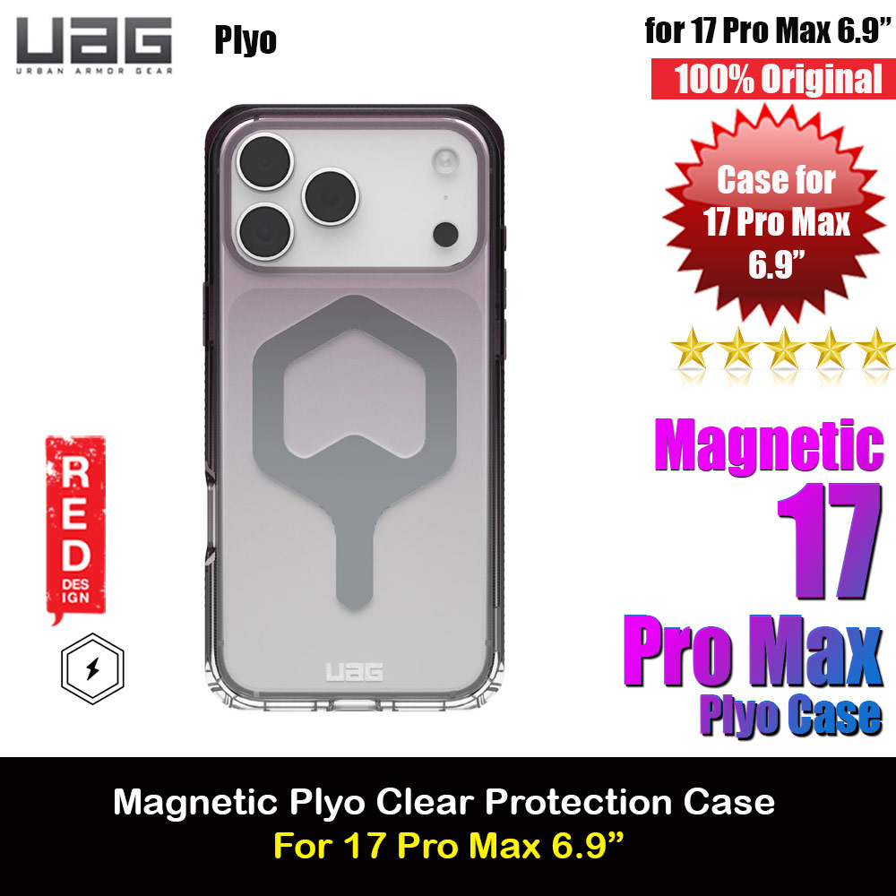 UAG Plyo Magsafe Compatible Drop Proof Clear Case for iPhone 17 Pro Max 6.9 (Black Clear Ombre)