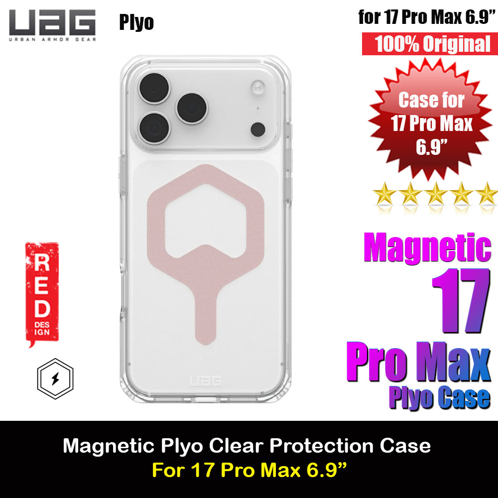 UAG Plyo Magsafe Compatible Drop Proof Clear Case for iPhone 17 Pro Max 6.9 (Ice Rose Gold)