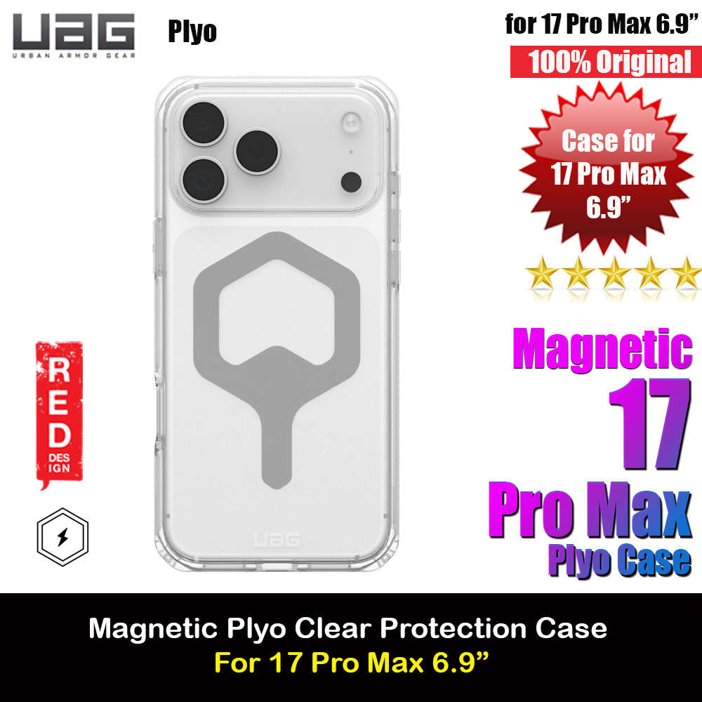 UAG Plyo Magsafe Compatible Drop Proof Clear Case for iPhone 17 Pro Max 6.9 (Ice Silver)