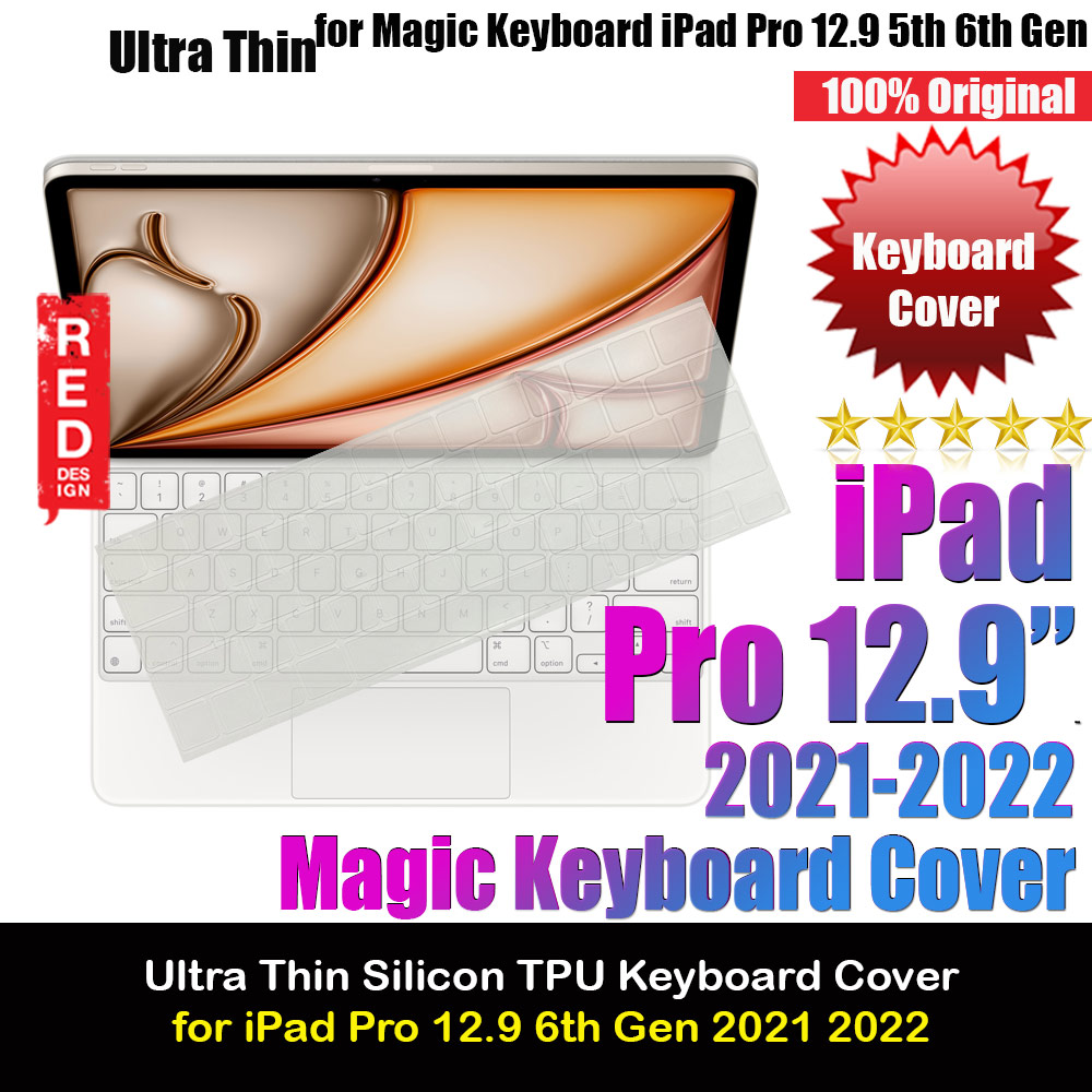 High Transparency Ultra Thin Magic Keyboard Cover Protector for iPad Pro 12.9 5th 6th Gen 2021 2022