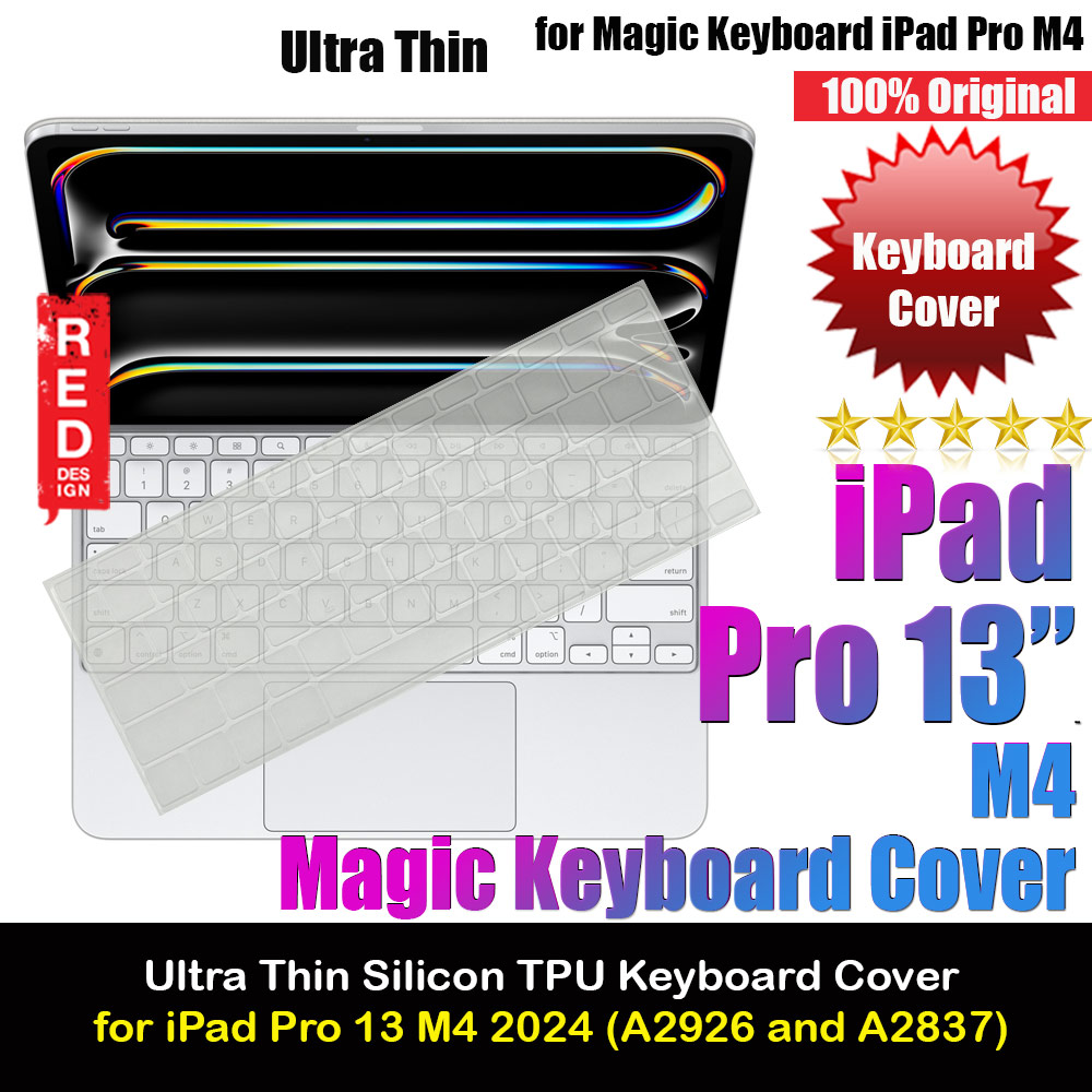 High Transparency Ultra Thin Magic Keyboard Cover Protector for iPad Pro 13 M4 2024 (Semi Transparent)