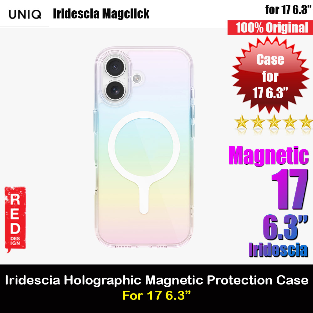 Uniq Iridescia Magclick Protection Holography Case for iPhone 17 6.3 (Holo Quartz)