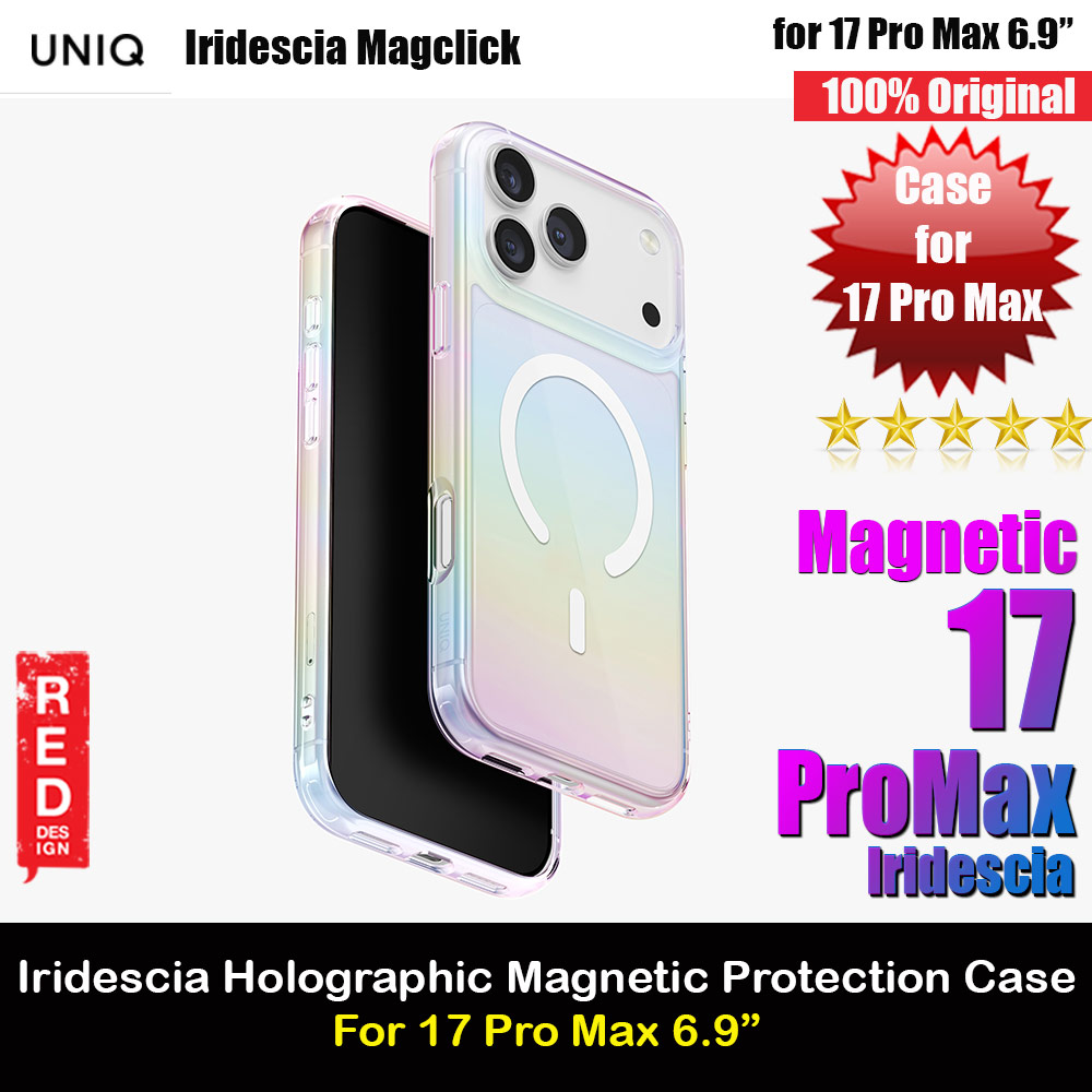 Uniq Iridescia Magclick Protection Holography Case for iPhone 17 Pro Max 6.9 (Holo Quartz)