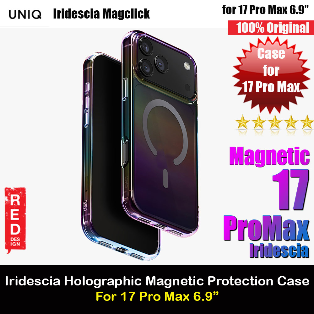 Uniq Iridescia Magclick Protection Holography Case for iPhone 17 Pro Max 6.9 (Midnight Quartz)