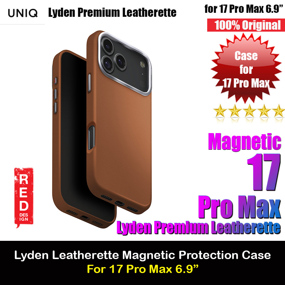 Uniq Lyden Premium Leatherette Magclick Protection Case for iPhone 17 Pro Max 6.9 (Caramel)