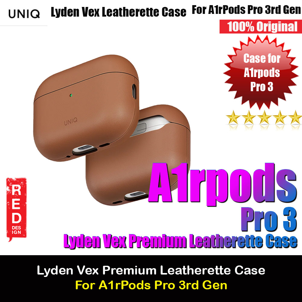 Uniq Lyden Vex Premium Leatherette Case for Airpods Pro 3 3rd Gen 2025 (Caramel)