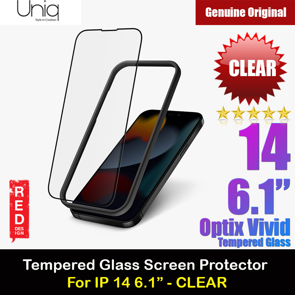 Uniq Optix Vivid HD Clear 2.85D Tempered Glass Screen Protector for iPhone 14 6.1 (HD Clear)