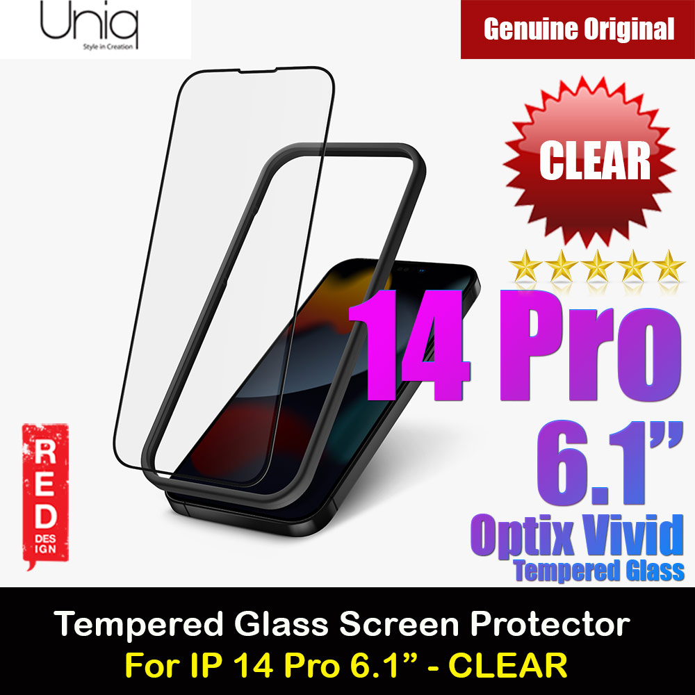 Uniq Optix Vivid HD Clear 2.85D Tempered Glass Screen Protector for iPhone 14 Pro 6.1 (HD Clear)