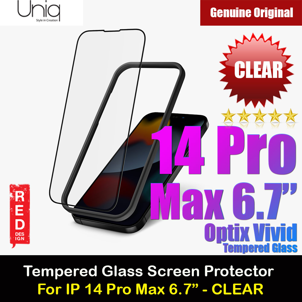 Uniq Optix Vivid HD Clear 2.85D Tempered Glass Screen Protector for iPhone 14 Pro Max 6.7 (HD Clear)