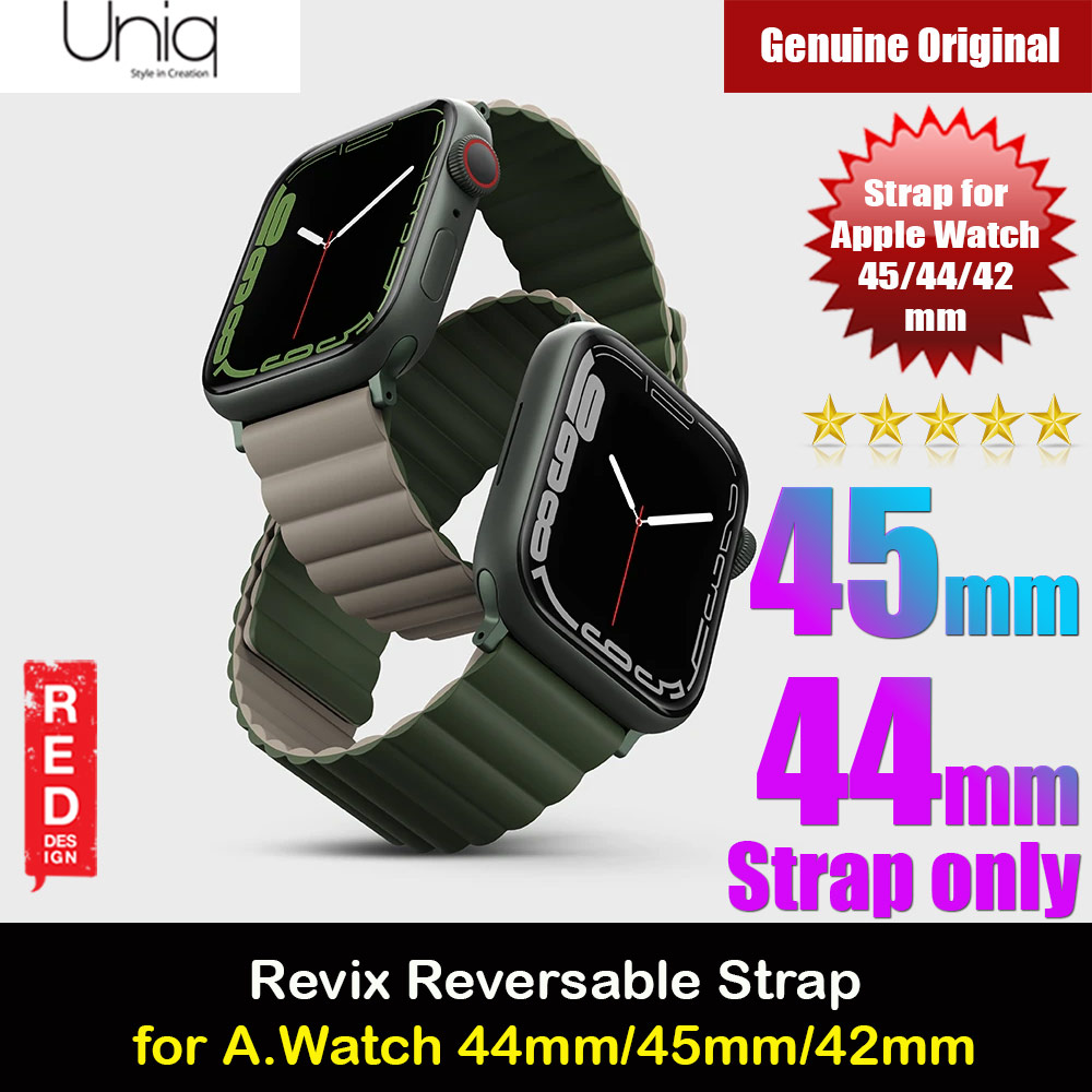 Uniq Revix Reversible Magnetic Silicone Strap Apple Watch 49mm Ultra 45mm 44mm 42mm Series 1 2 3 4 5 6 7 SE Nike (Green Taupe)