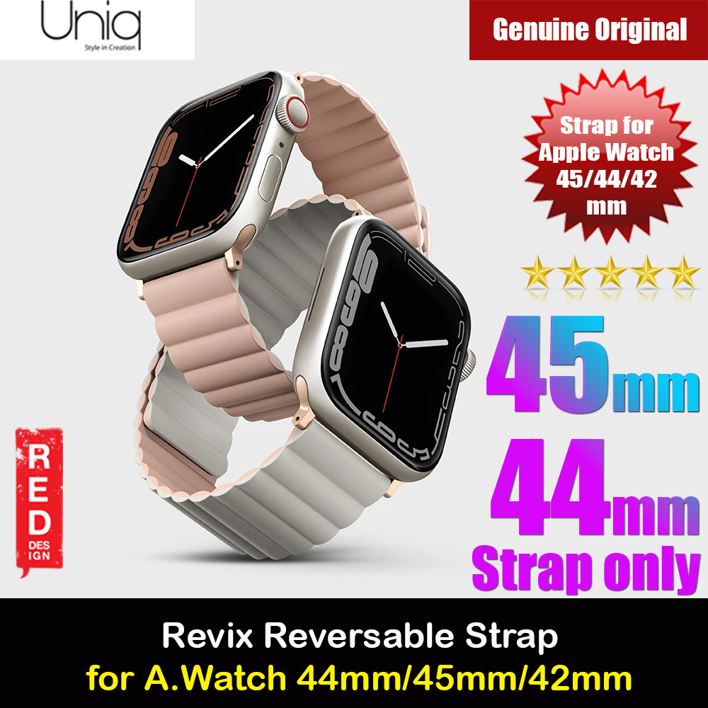 Uniq Revix Reversible Magnetic Silicone Strap Apple Watch 49mm Ultra 45mm 44mm 42mm Series 1 2 3 4 5 6 7 SE Nike (Pink Beige)