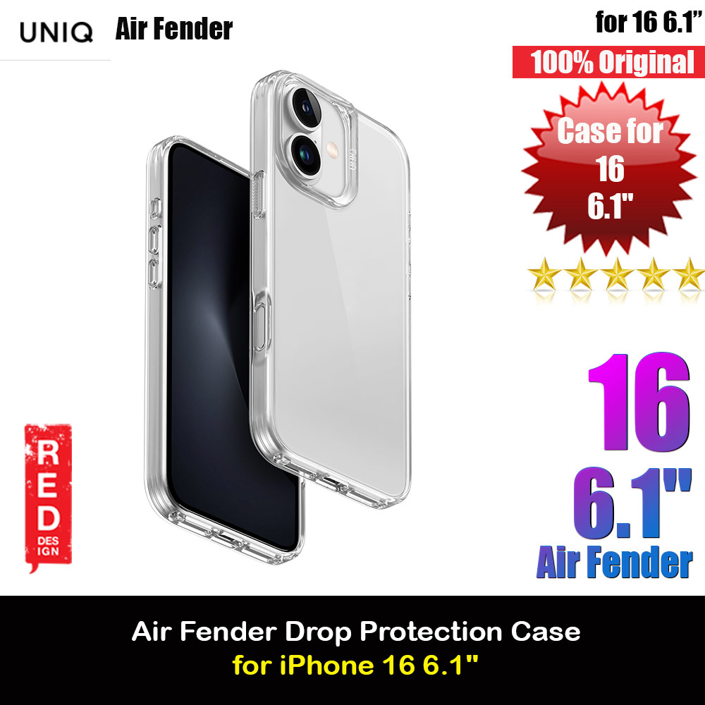Uniq Air Fender Slim Ultra Light Flex Soft Drop Protection Case for iPhone 16 6.1 (Clear)