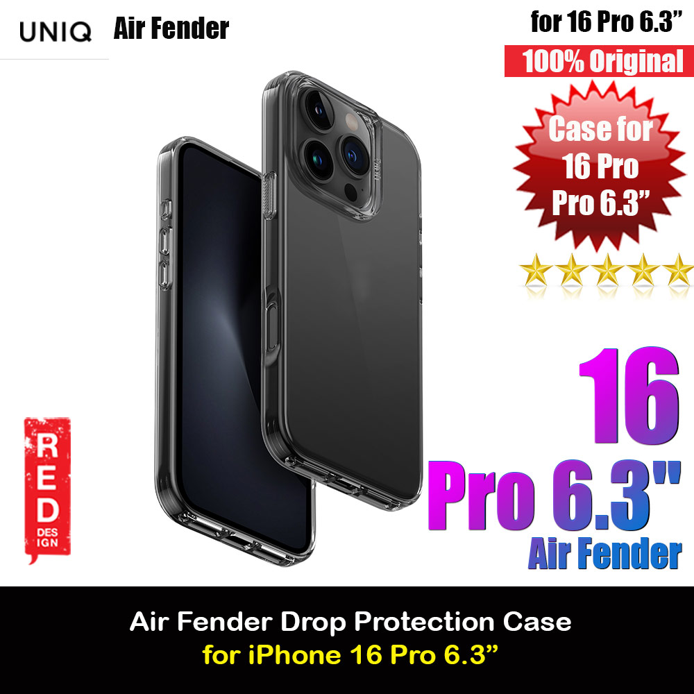 Uniq Air Fender Slim Ultra Light Flex Soft Drop Protection Case for iPhone 16 Pro 6.3 (Grey Tinted)