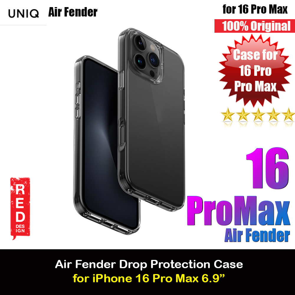 Uniq Air Fender Slim Ultra Light Flex Soft Drop Protection Case for iPhone 16 Pro Max 6.9 (Grey Tinted)