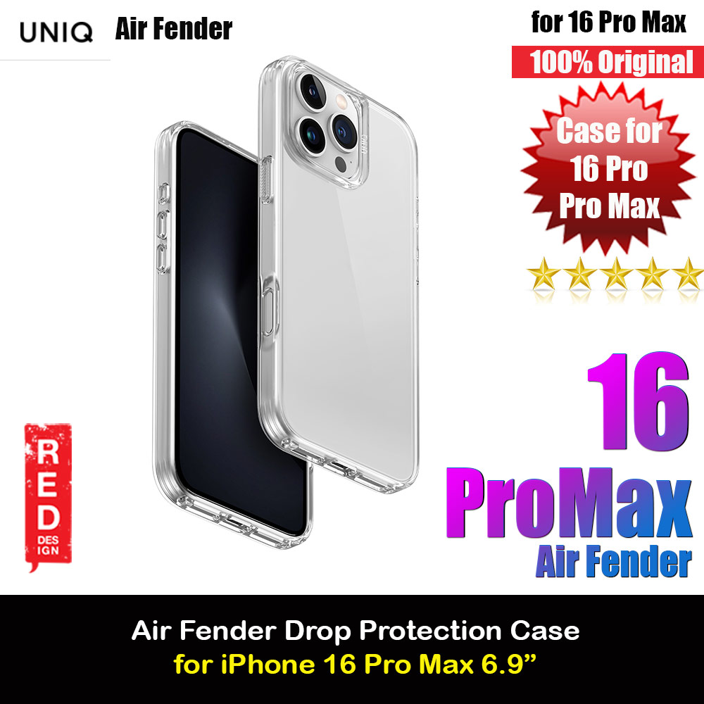 Uniq Air Fender Slim Ultra Light Flex Soft Drop Protection Case for iPhone 16 Pro Max 6.9 (Clear)