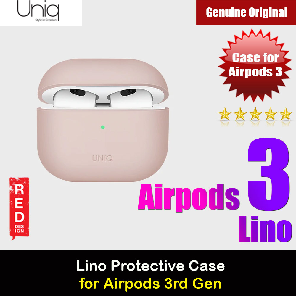 Uniq Lino Airpods 3 Snap Case High Quality Liquid Silicone Case for Airpods 3 Airpods 3rd Gen (Pink)