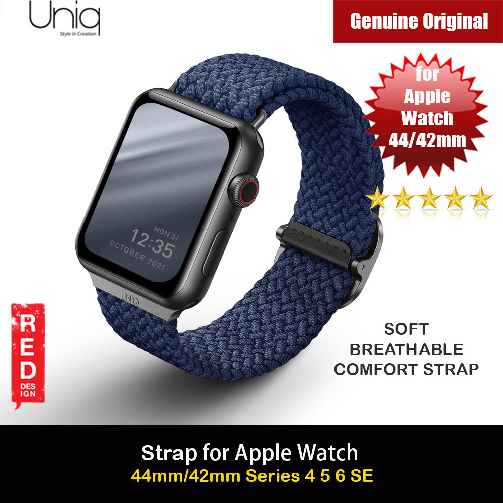 Uniq Aspen Woven Soft Breathable Comfort Strap for Apple Watch 42mm 44mm Series 1 2 3 4 5 6 SE Nike (Blue)