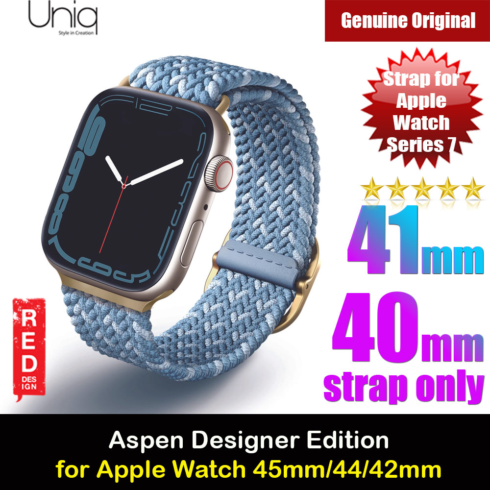 Uniq Aspen Woven Soft Breathable Comfort Strap for Apple Watch 41mm 40mm 38mm Series 1 2 3 4 5 6 7 SE Nike (Light Blue)