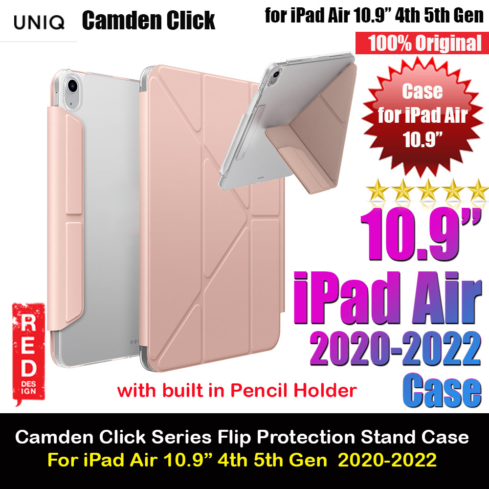 Uniq Camden Click Flip Cover Stand Case for iPad Air 10.9 4th Gen 5th Gen 2020 2022  (Pink)