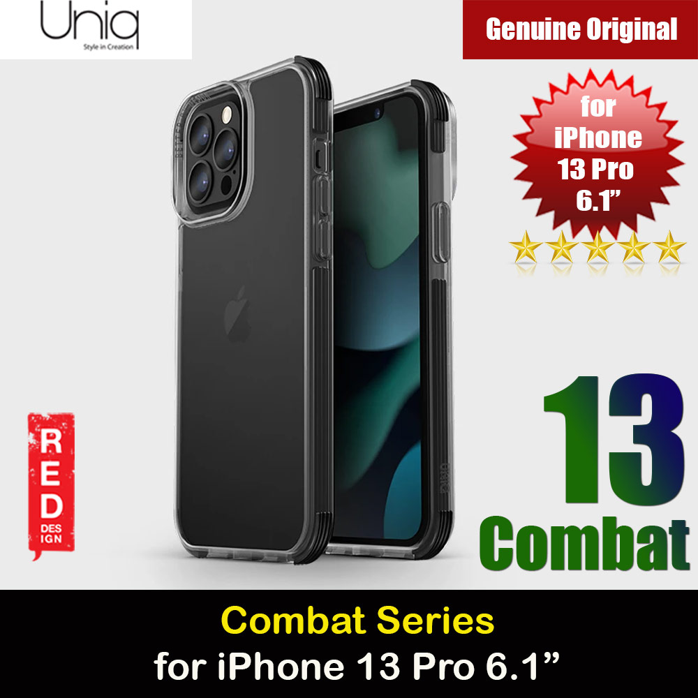 Uniq Combat Ultra Tough Drop Protection Case for iPhone 13 Pro 6.1 (Carbon Black)