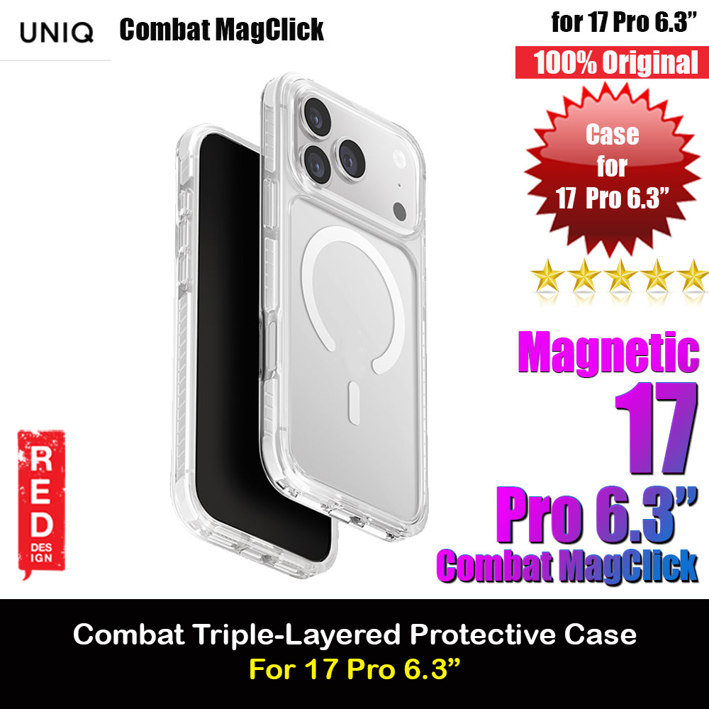 Uniq Combat Triple-Layered Magclick Protective Case for iPhone 17 Pro 6.3 (Blanc White)