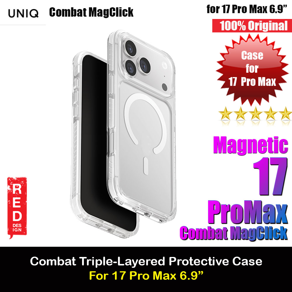 Uniq Combat Triple-Layered Magclick Protective Case for iPhone 17 Pro Max 6.9 (Blanc White)