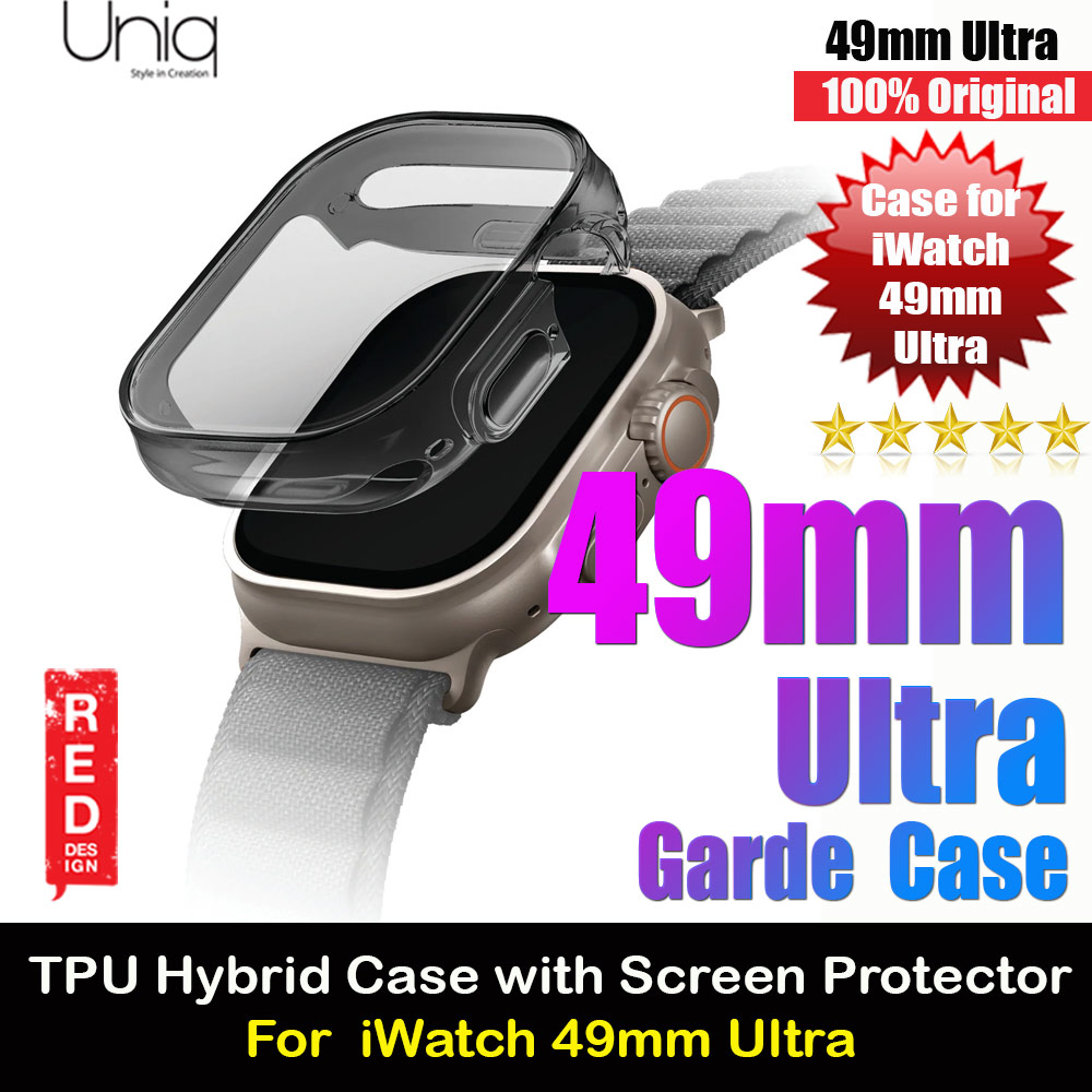 Uniq Garde Hybrid Series Case TPU Material with High Sensitive Touch Screen for Apple Watch 49mm Ultra (Smoke)