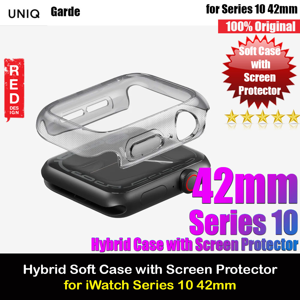 Uniq Garde Series Case with High Sensitivity Touch Screen Protection for Apple Watch Series 10 42mm (Tint Black)