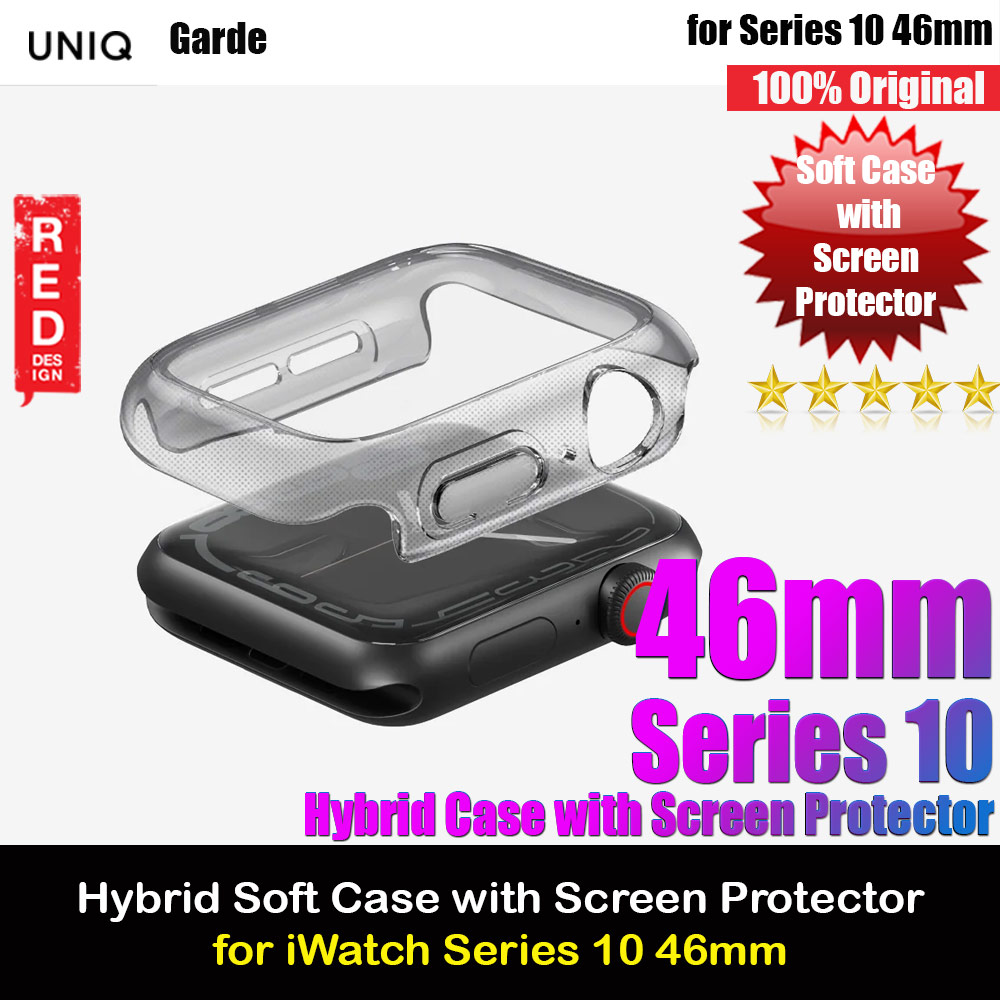 Uniq Garde Series Case with High Sensitivity Touch Screen Protection for Apple Watch Series 10 46mm (Tint Black)