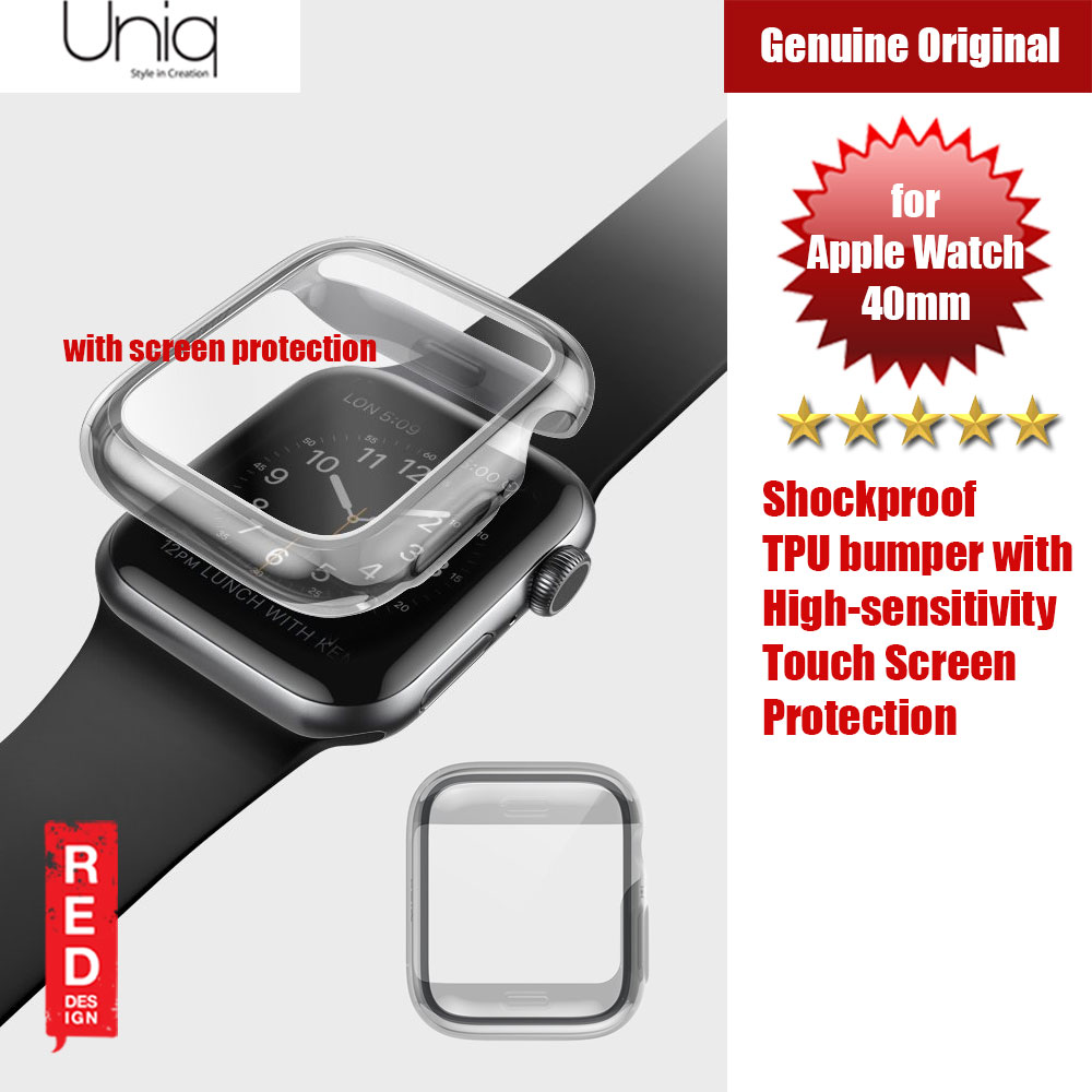 Uniq Garde Series Case with High Sensitivity Touch Screen Protection for Apple Watch 40mm (Tint Black)