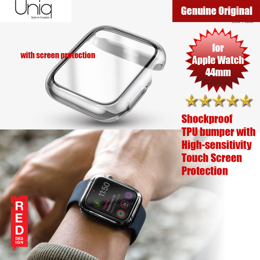 Uniq Garde Series Case with High Sensitivity Touch Screen Protection for Apple Watch 44mm (Clear)