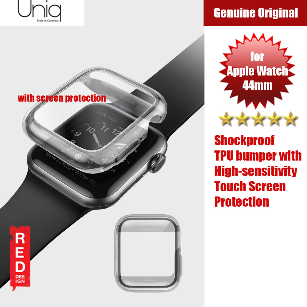 Uniq Garde Series Case with High Sensitivity Touch Screen Protection for Apple Watch 44mm (Tint Black)