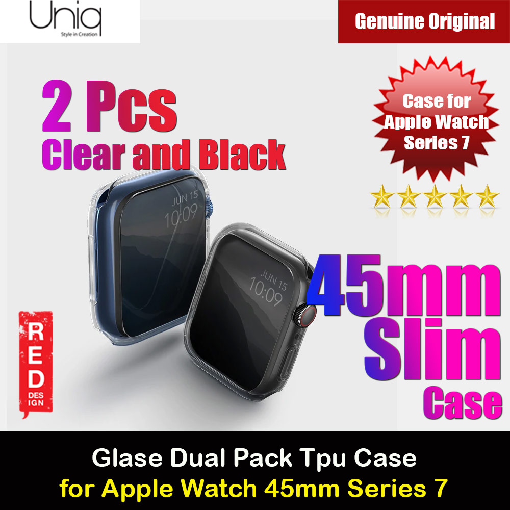 Uniq Glase TPU Slim cover case for Apple Watch 45mm Series 7 Case (Dual Color Pack )