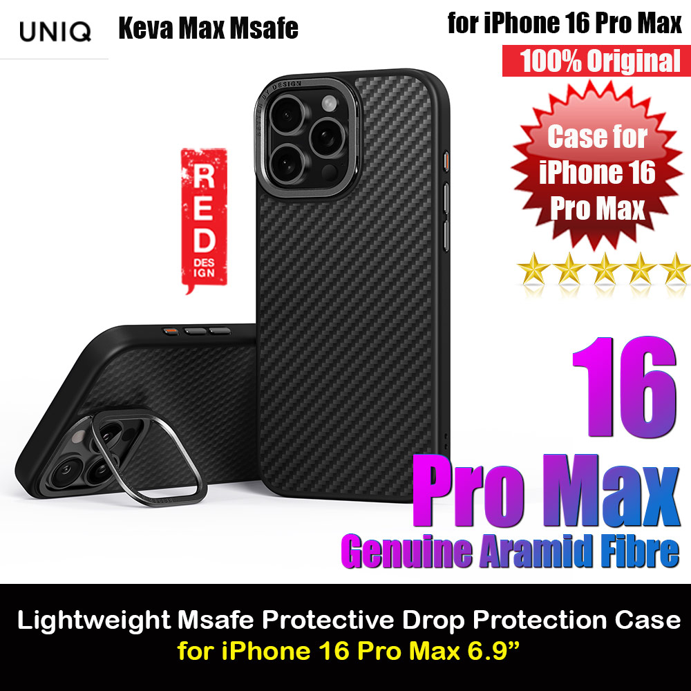 Uniq Keva Max Magnetic Magnetic Tough Drop Protection Case for iPhone 16 Pro Max 6.9 (Black)