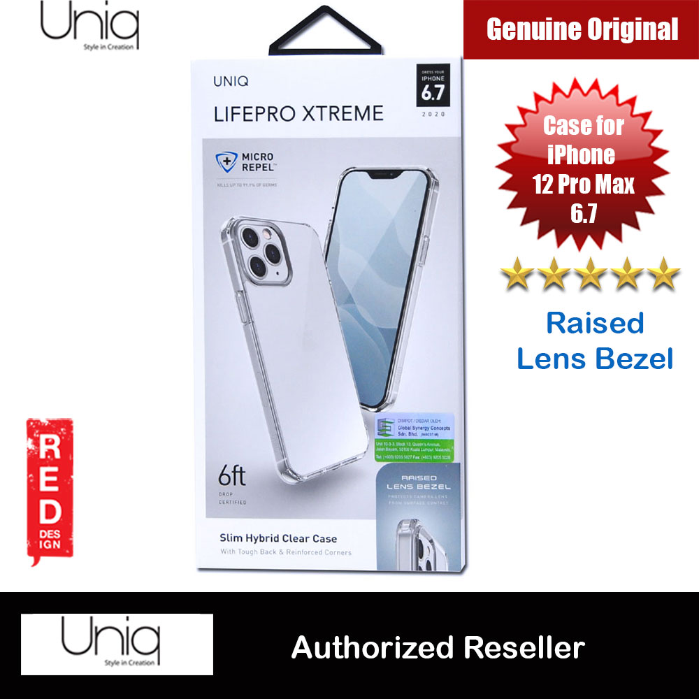 Uniq Lifepro Xtreme Slim Hybrid Clear Drop Protection Case Raised Lens Bezel Protection Case for iPhone 12 Pro Max 6.7 (Clear)