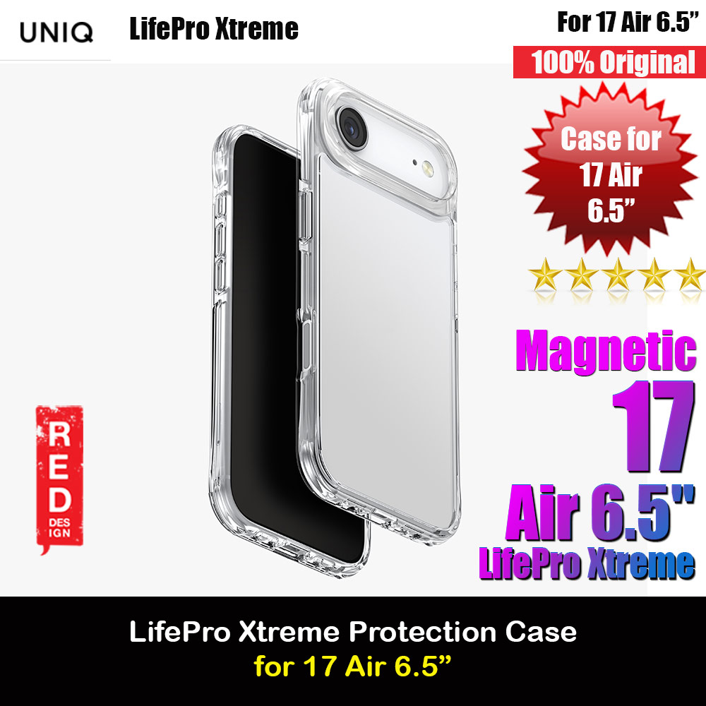 Uniq LifePro Xtreme Hybrid Slim Thin Transparent Drop Protection Case for iPhone 17 Air 6.5 (Clear)