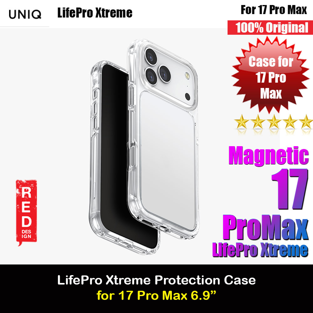 Uniq LifePro Xtreme Hybrid Slim Thin Transparent Drop Protection Case for iPhone 17 Pro Max 6.9 (Clear)
