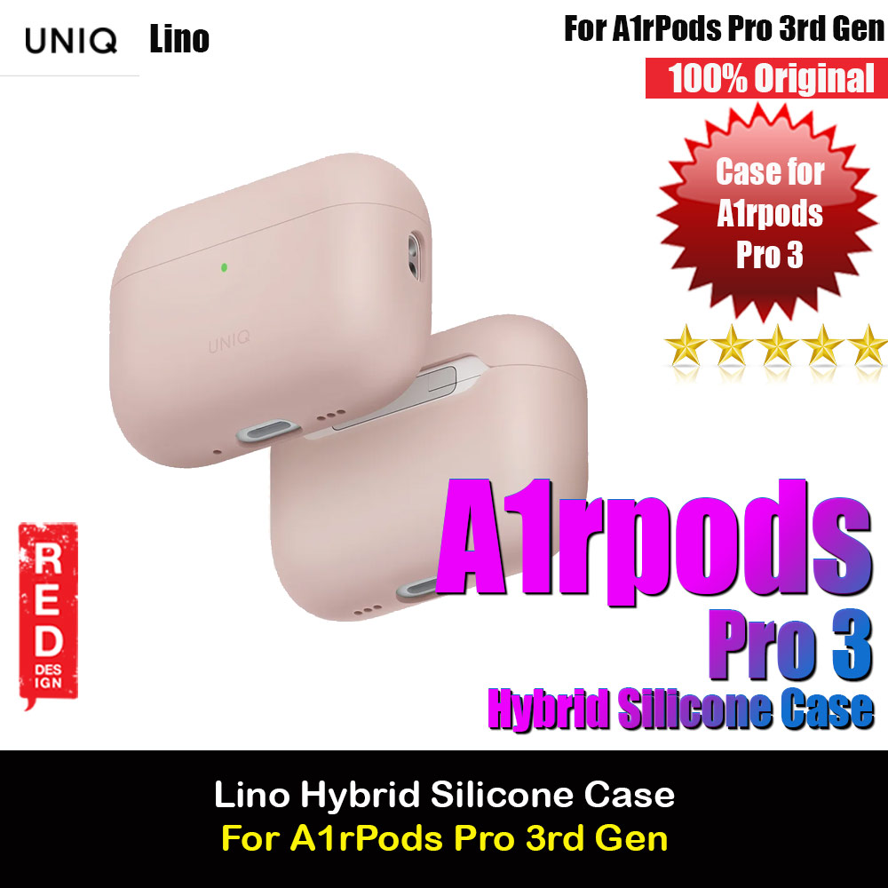 Uniq Lino Hybrid Silicone Case for Airpods Pro 3 3rd Gen 2025 (Pink)