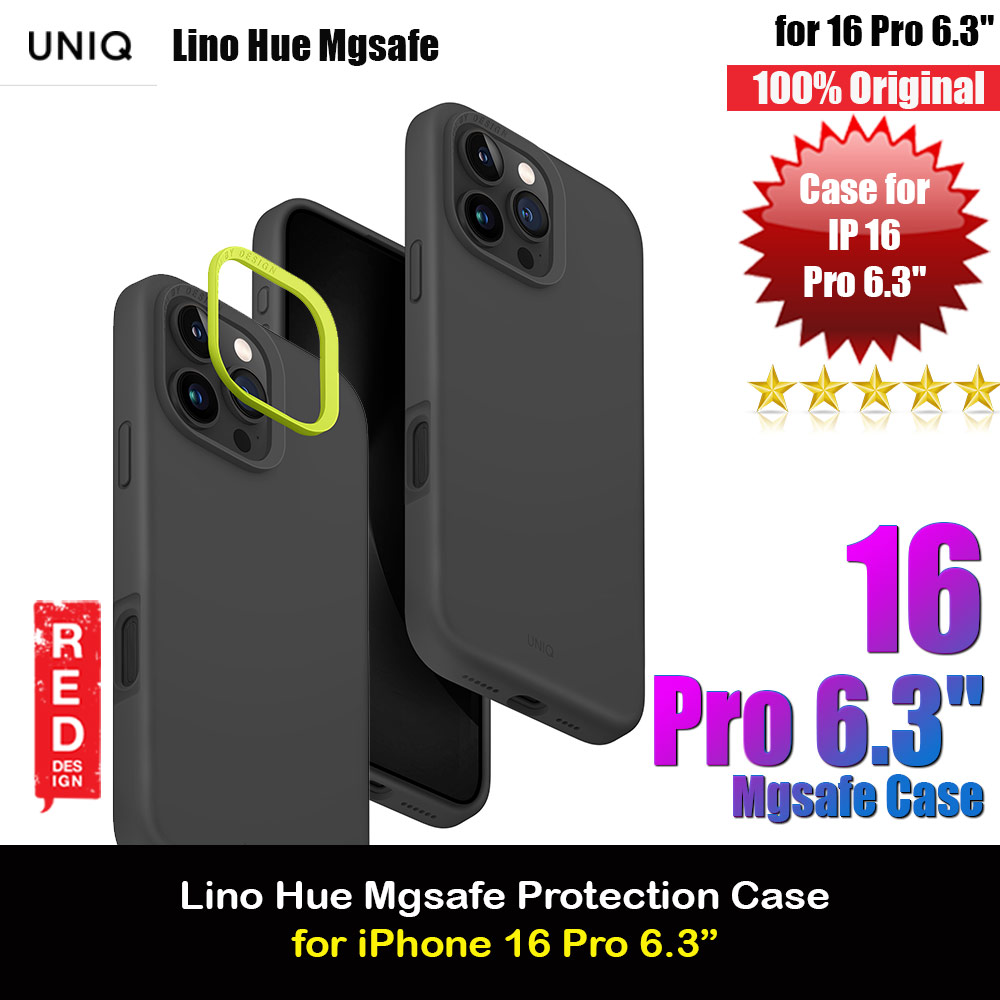 Uniq Lino Hue Soft Feel Magnetic Mgsafe Drop Protection Case for iPhone 16 Pro 6.3 (Gray)